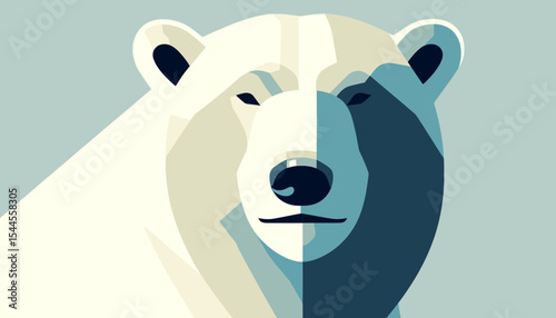 polar bear cartoon flat design illustration 