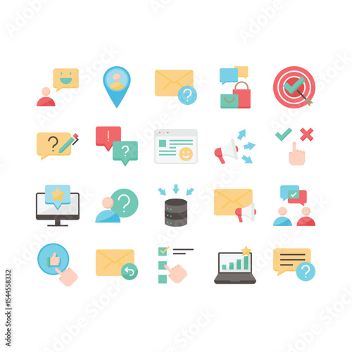 set of survey icons, feedback, opinion, review