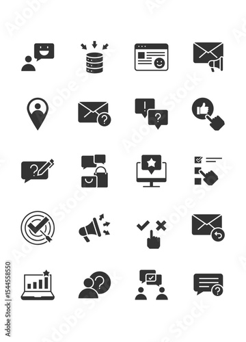 set of survey icons, feedback, opinion, review