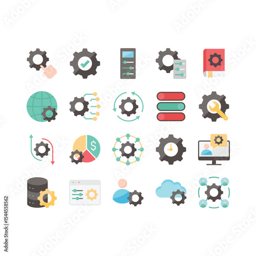 Simple set of settings icons, control , management, Options