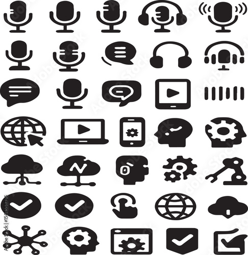 “Silhouette Icons – Podcasting, Audio Tech & Digital Innovation”

