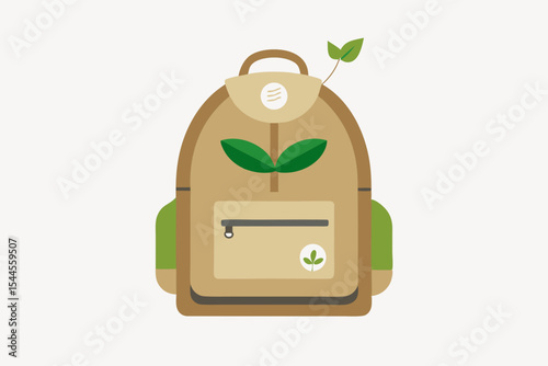 backpack eco fabric natural label