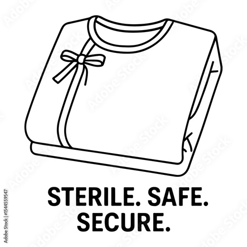 Sterile Gear Safety Wear Medical Gown Hospital Wear Vector ? Clean Hand Drawn Illustration with Safety Quote.ai