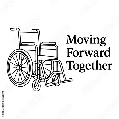 Wheelchair Vector Support Tool Disability vector ? Hand Drawn Mobility Support Illustration with Inspirational Quote.ai