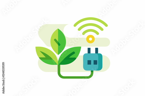 smart plug leaf texture green