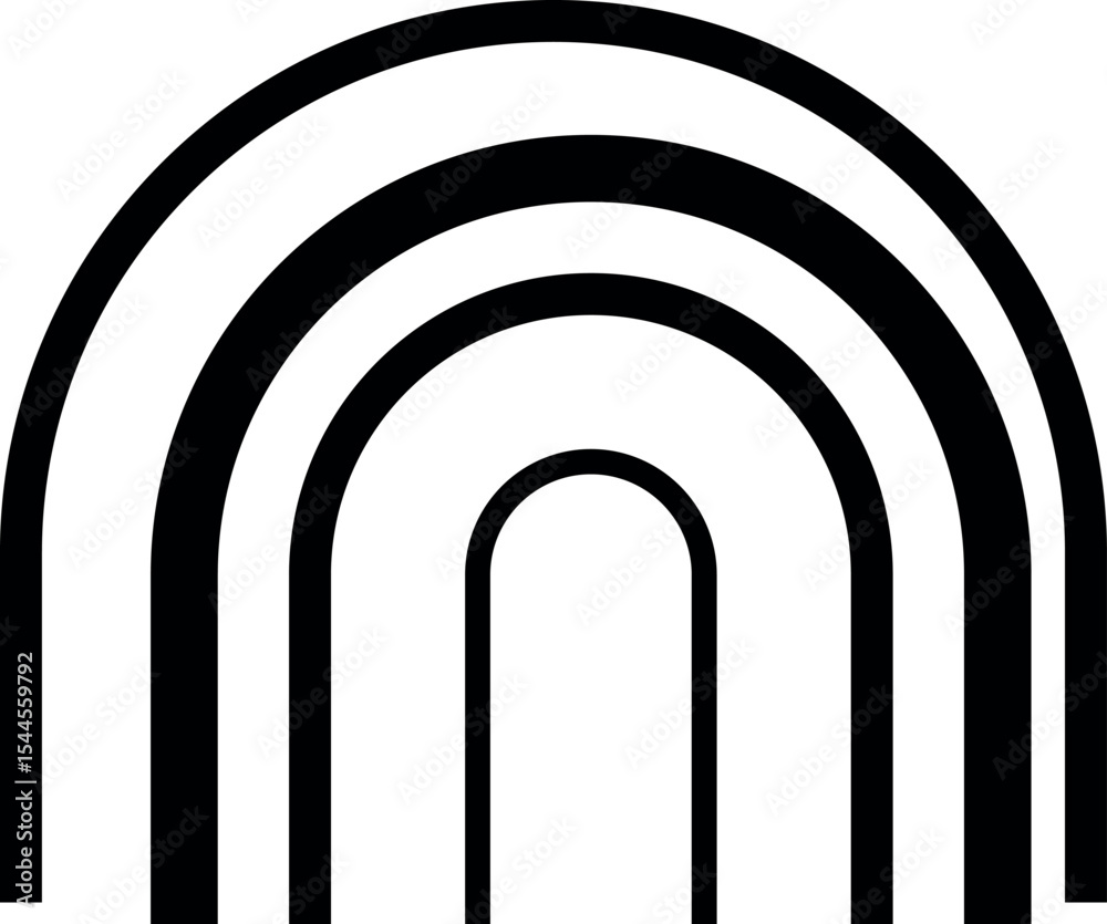 Naklejka premium Illustration of black and white rainbow illustration vector art design graphic element simple modern minimalist aesthetic drawing vector