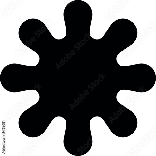 Illustration of black blob shape vector graphic with rounded edges for design elements and creative projects usage vector