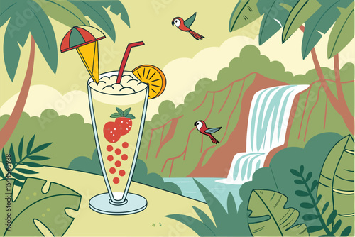 Tropical Ice Cream Float Paradise