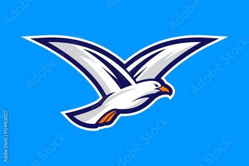 seagull emblem logo vector Abstract