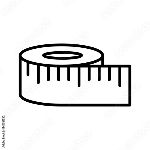 Lineart Icon measuring tape for building improvement and handyman services