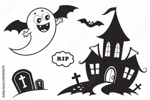 halloween background with haunted house