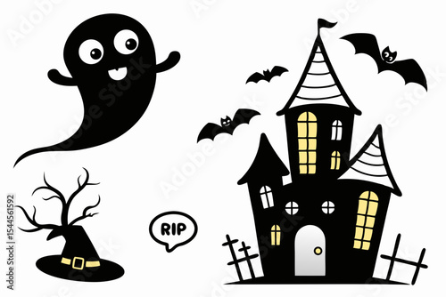 halloween house with bats
