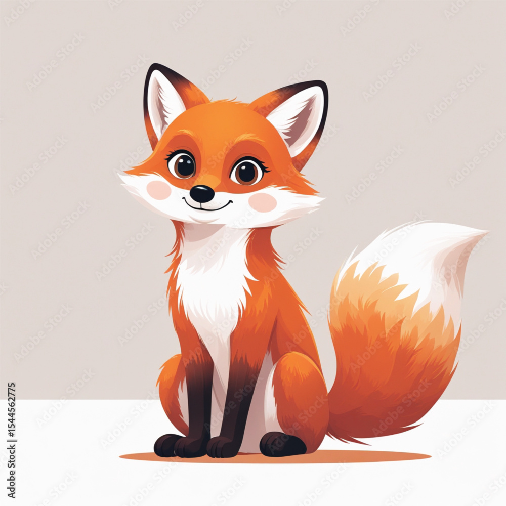 Fototapeta premium Elegant Fox Illustration for Graphic Design