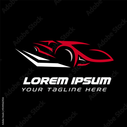 Dynamic Sports Car Silhouette Logo Speed and Performance Emblem vector illustration