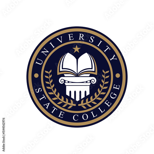 University college school badge logo design vector image. Education badge logo design. University high school emblem