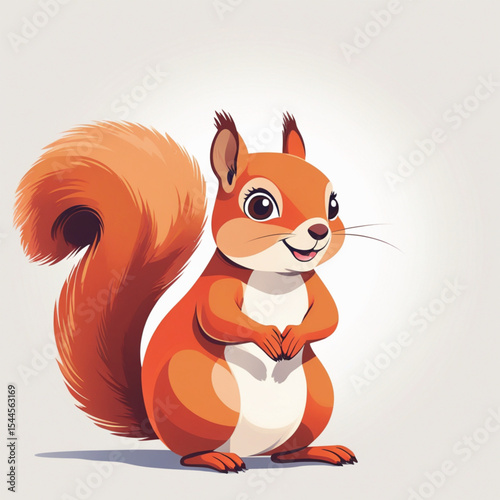 Funny Squirrel Character in 2D Vector Style