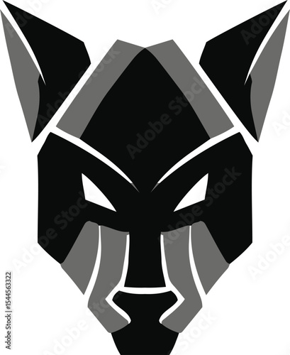 logo geometry head animal dog cat buffalo bull wolf goat deer tiger lion cow black and grey seamless modern abstract wildlife mascot vector high resolution