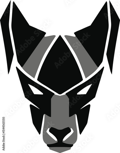 logo geometry head animal dog cat buffalo bull wolf goat deer tiger lion cow black and grey seamless modern abstract wildlife mascot vector high resolution