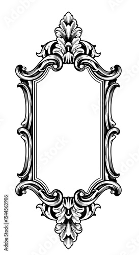 Elegant Ornament Frame: A meticulously crafted frame in an ornate, vintage style, its elaborate details showcasing timeless artistry and exquisite design.
