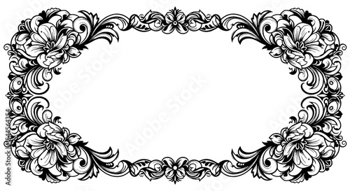 Floral Elegance: a symmetrical frame design for artistic purposes, exuding sophistication and timeless appeal.