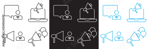 Icons for public relations . Vector for websites, mobile interfaces, presentations, banner, visual branding etc. Vector illustration. isolated on white and black background. EPS 10
