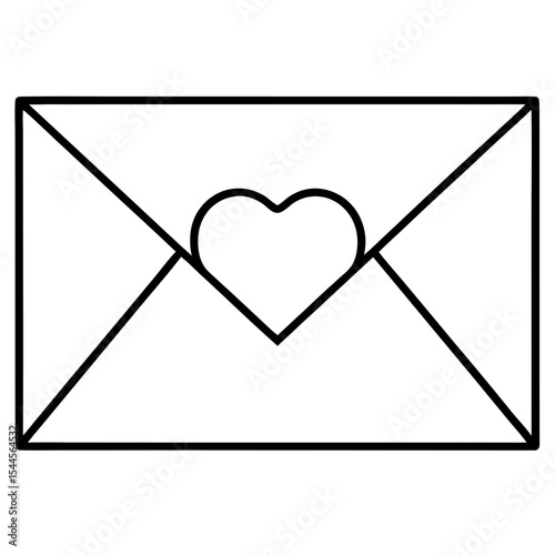 Romantic Letter Line Art Vector 