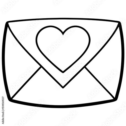Romantic Letter Line Art Vector 