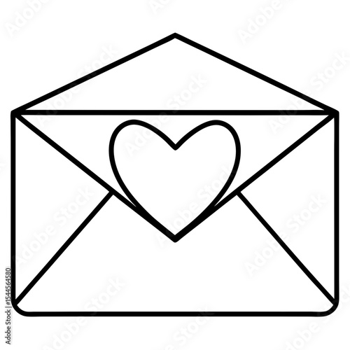 Romantic Letter Line Art Vector 