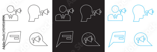 Icons for public relations . Vector for websites, mobile interfaces, presentations, banner, visual branding etc. Vector illustration. isolated on white and black background. EPS 10