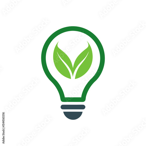 Simple eco light bulb icon logo design for renewable energy and eco conscious branding