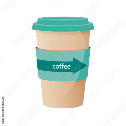 paper cup of coffee on white