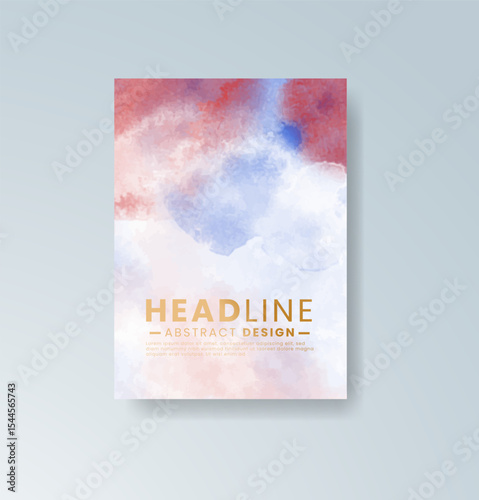 Cards with watercolor background. Design for your cover, date, postcard, banner, logo.