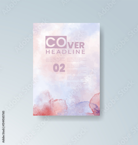 Cards with watercolor background. Design for your cover, date, postcard, banner, logo.