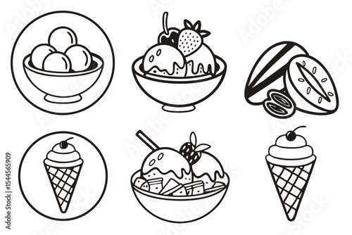 Minimal Ice Cream Scoop Icons