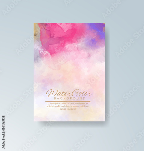 Cards with watercolor background. Design for your cover, date, postcard, banner, logo.