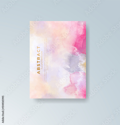 Cards with watercolor background. Design for your cover, date, postcard, banner, logo.