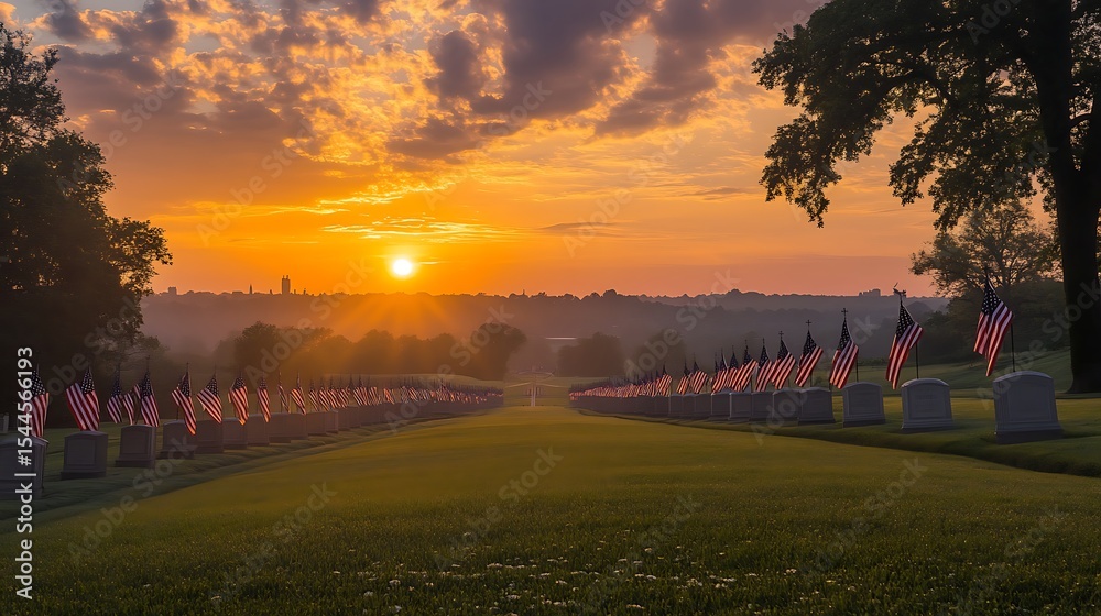 Obraz premium Memorial Day Banner. Remember and Honor. United States Flag. Logo Concept Design.