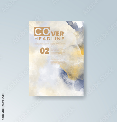 Cards with watercolor background. Design for your cover, date, postcard, banner, logo.