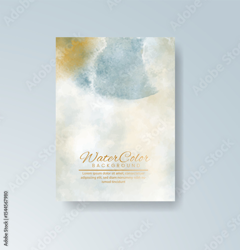 Cards with watercolor background. Design for your cover, date, postcard, banner, logo.