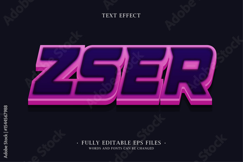 3D Pink Text Effect ZSER