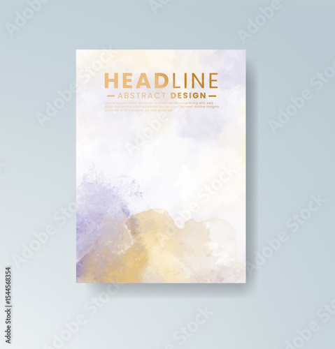 Cards with watercolor background. Design for your cover, date, postcard, banner, logo.