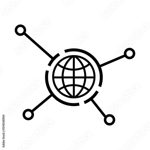 Internet icon vector. Communication illustration sign. Satellite communication symbol. Computer network web icon. WWW symbol design for web and app.