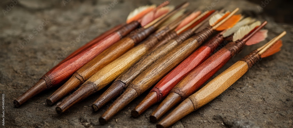 Fototapeta premium Wooden Arrow and Feather