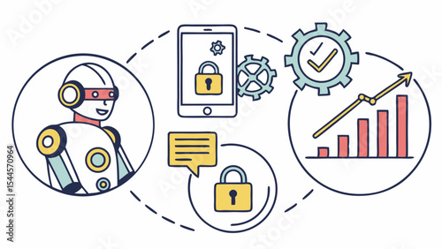 ai-powered-mobile-banking-assistants-icon-set
