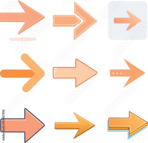 Dotted Line Arrow Directional Icon.