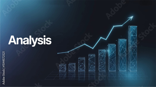 Analysis Growth: A striking image showcasing an upward trend, a graphic representation of progress and financial evolution, illustrating data analytics and the concept of investment success.