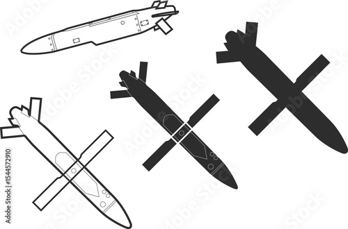 A set of long-range air cruise missiles in the amount of four icons, the storm shadow icon is black.