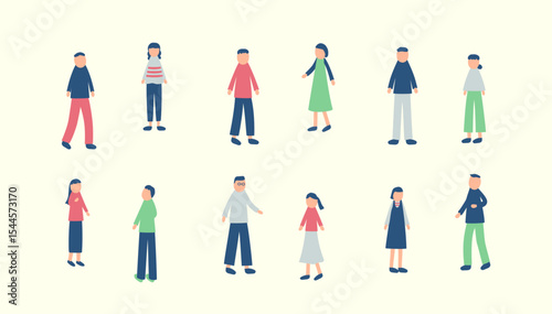 使いやすい人々のイラストセット