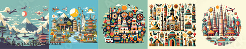 simple and nice flat design culture image vector