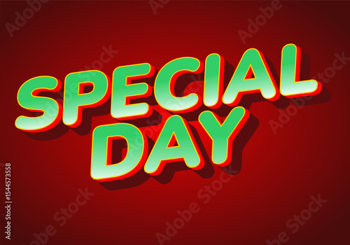 Wallpaper Mural Special day. Bold 3D text style for celebration themes. green red Torontodigital.ca